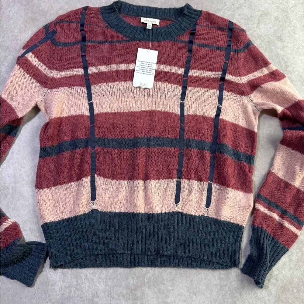 Ella Moss Multicolor Striped Sweater - Pink and Blue